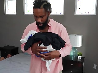 Big-tittied girl makes boyfriend let go the bedroom and has sex